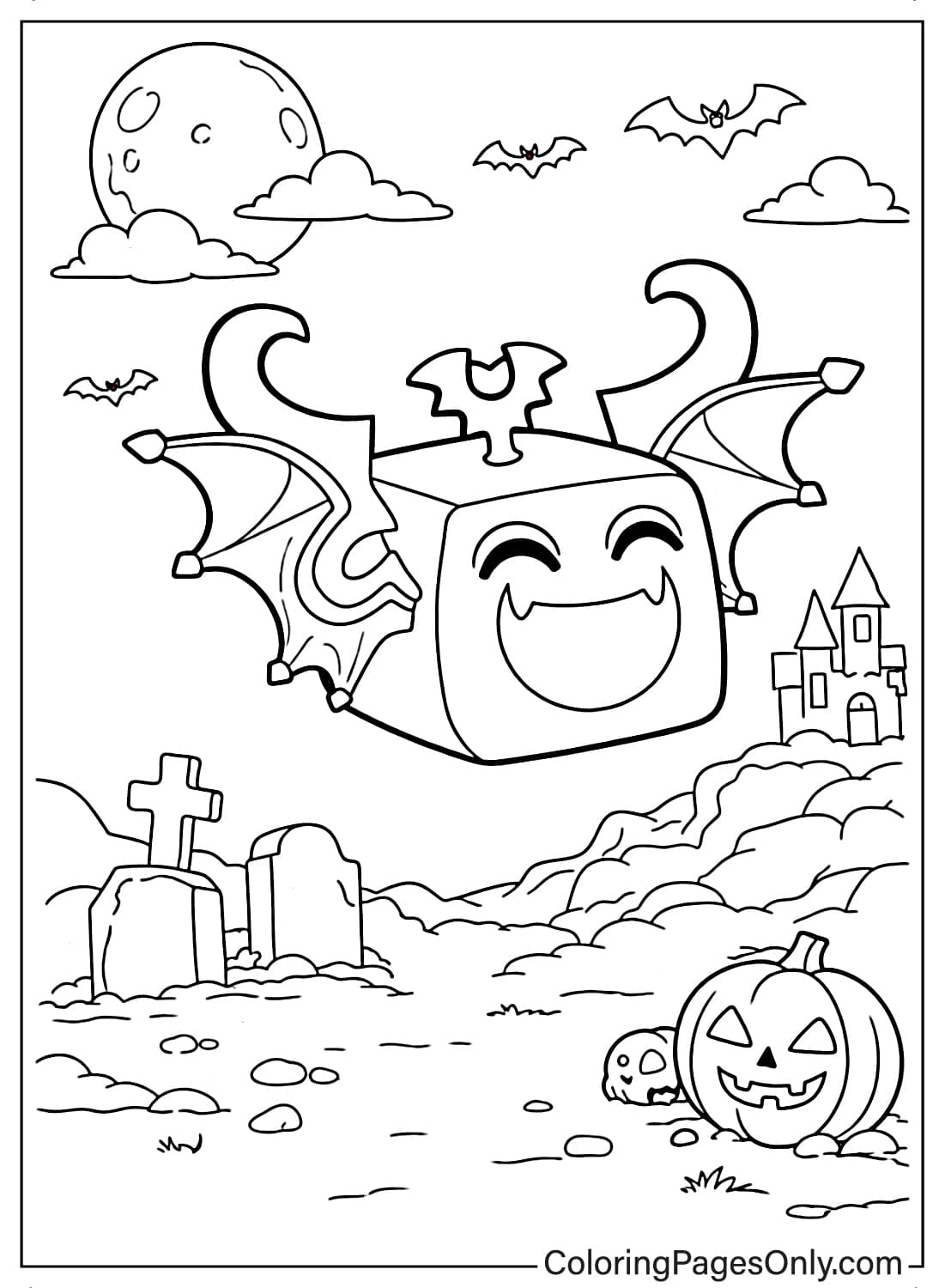 Shadow Fruit Blox Fruits night bats coloring page from Blox Fruits