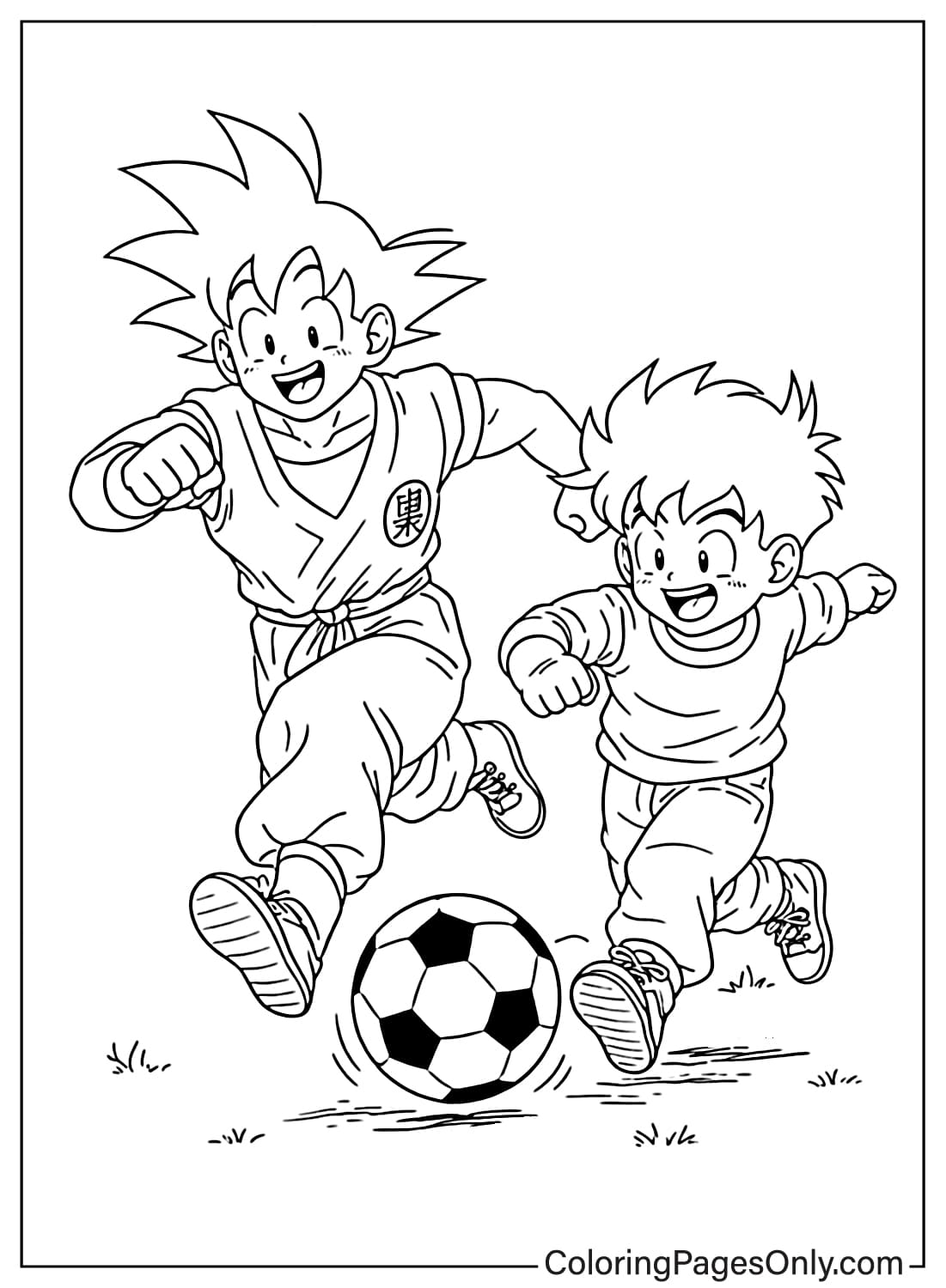 Goku and Gohan Playing Soccer from Dragon Ball Z