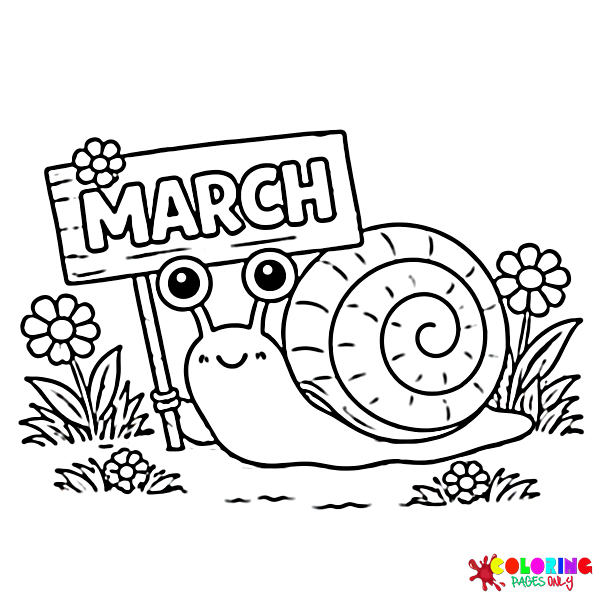 March 2026 Coloring Pages