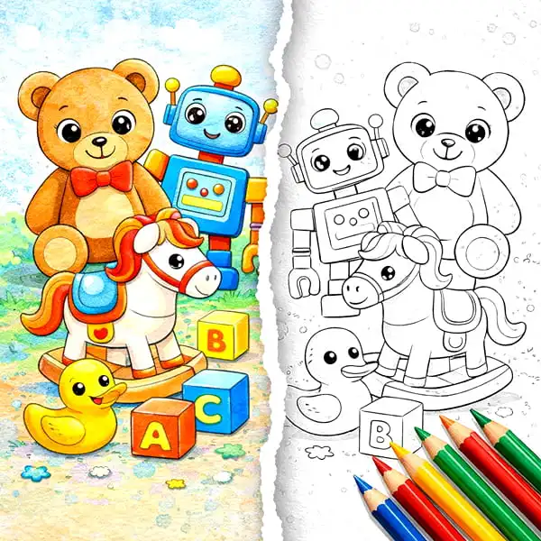 Toys and Dolls coloring pages