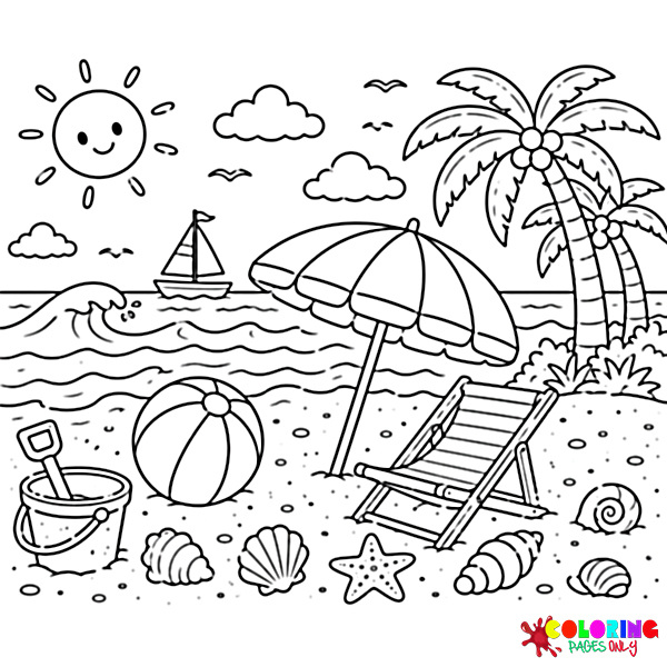Beach Coloring Pages