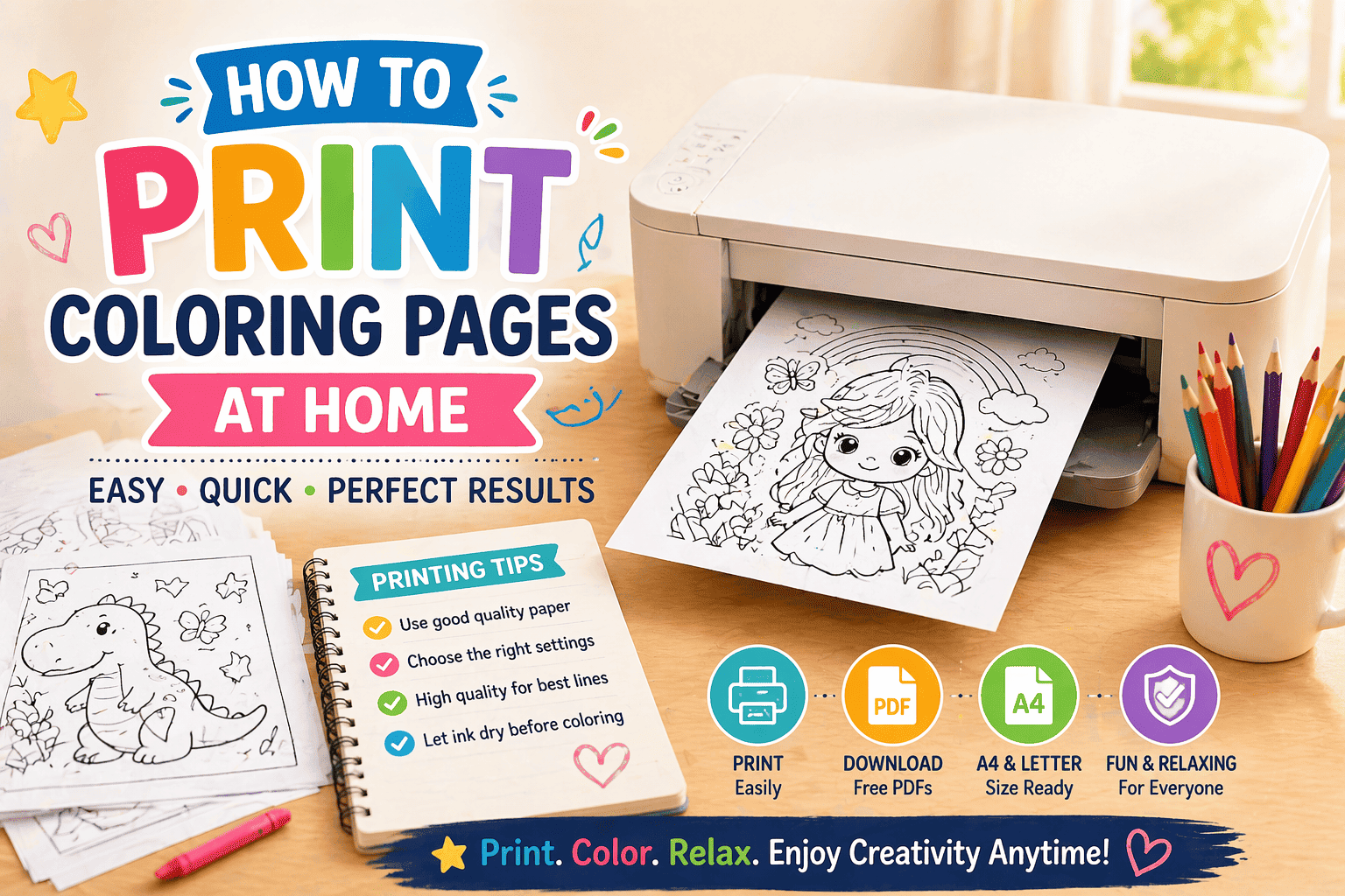 How to Print Coloring Pages at Home