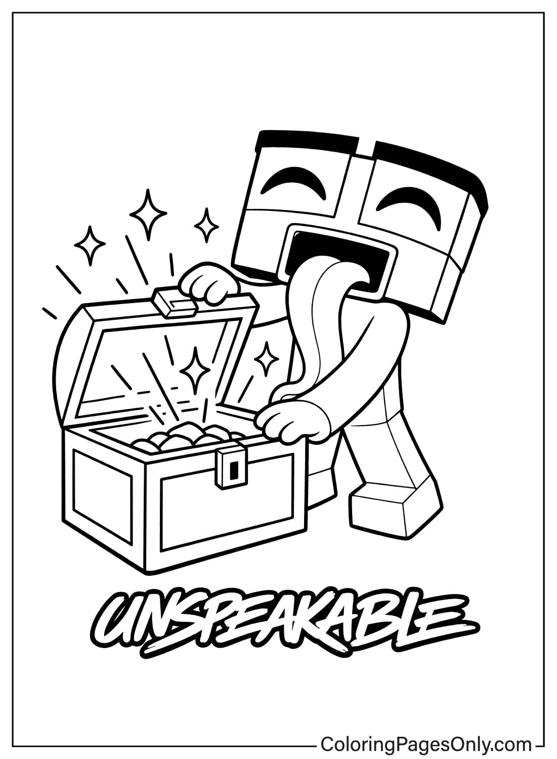 Unspeakable opening treasure chest with coins coloring page from Unspeakable