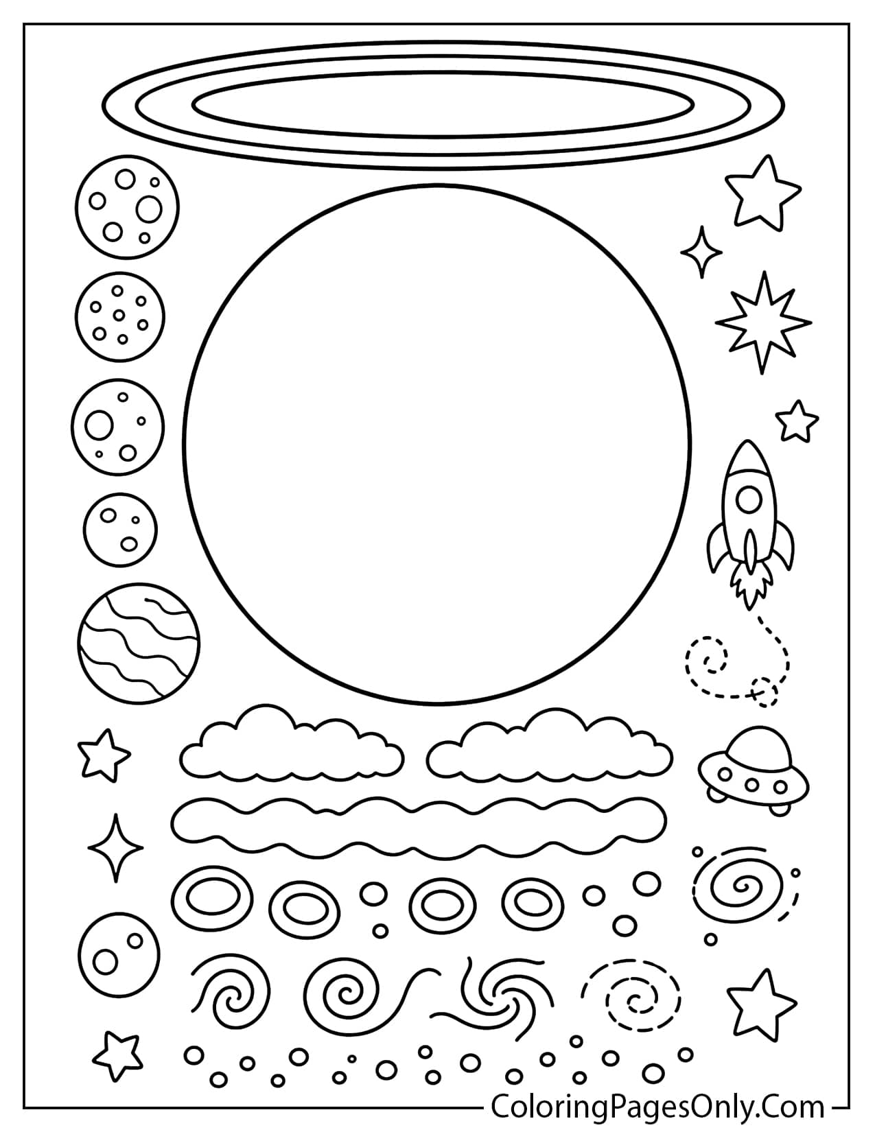 Build Your Own Planet Coloring Page For Kids from Planet