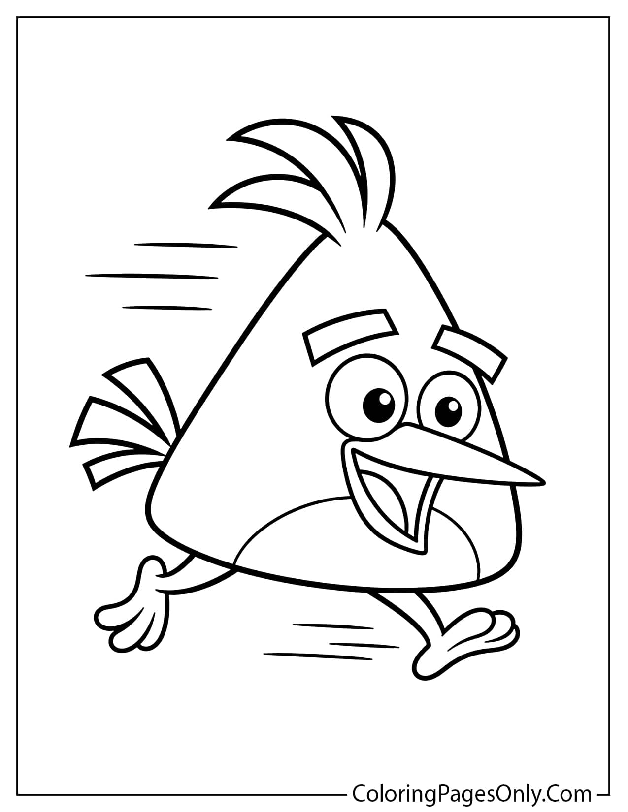 Chuck Yellow Bird full body Angry Birds coloring page from Angry Birds