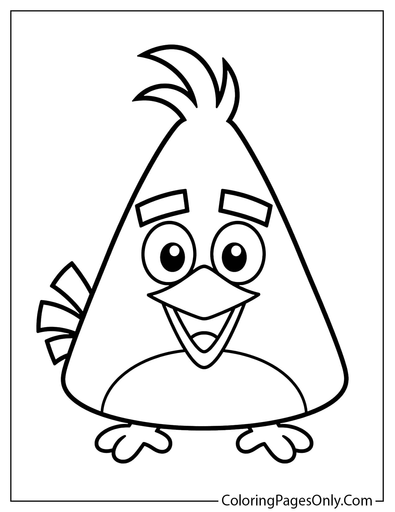 Easy Chuck Angry Birds coloring page with big simple outlines from Angry Birds