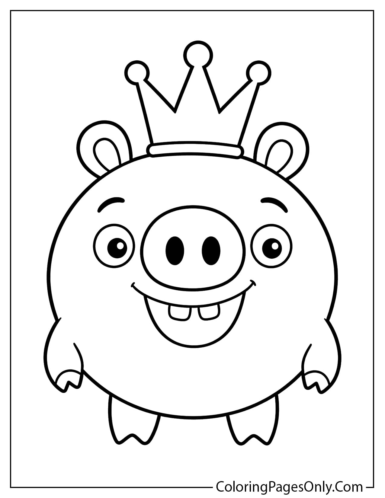 Easy King Pig Angry Birds Coloring Page from Angry Birds