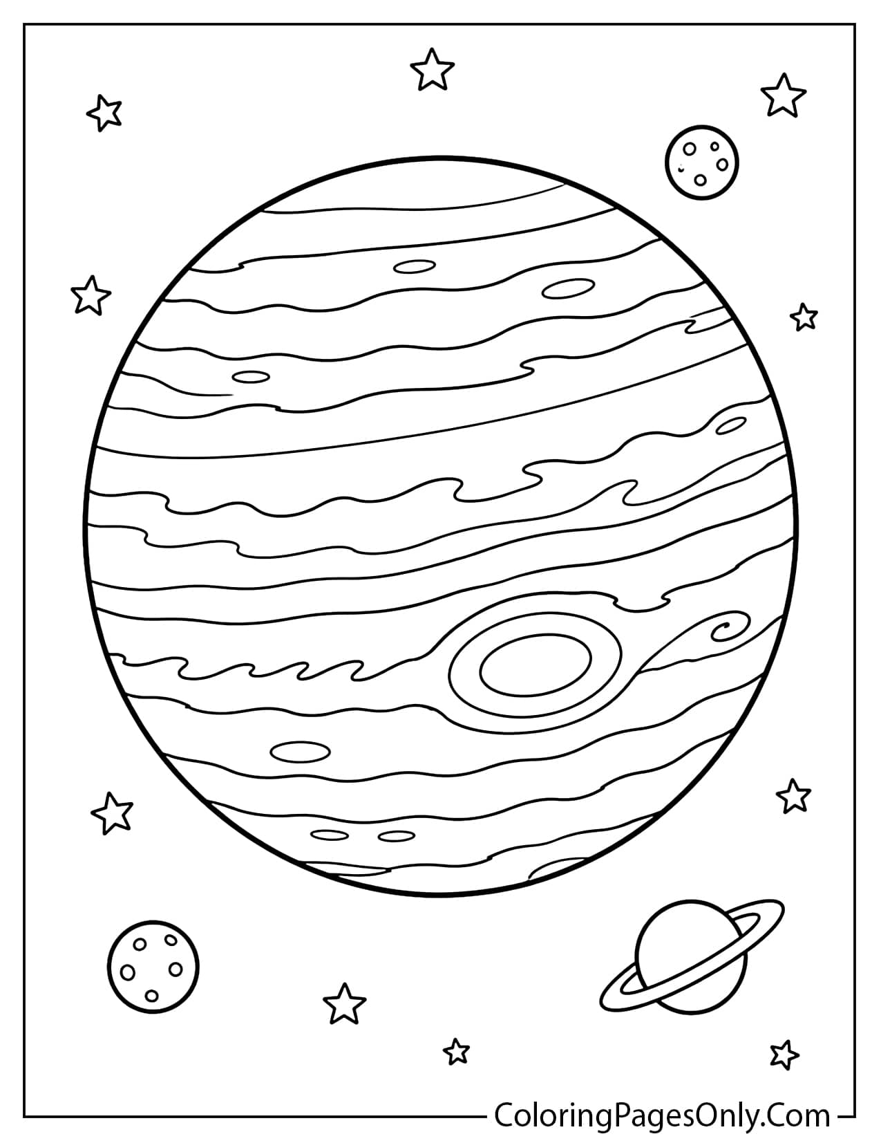 Jupiter Planet Coloring Page For Kids from Planet