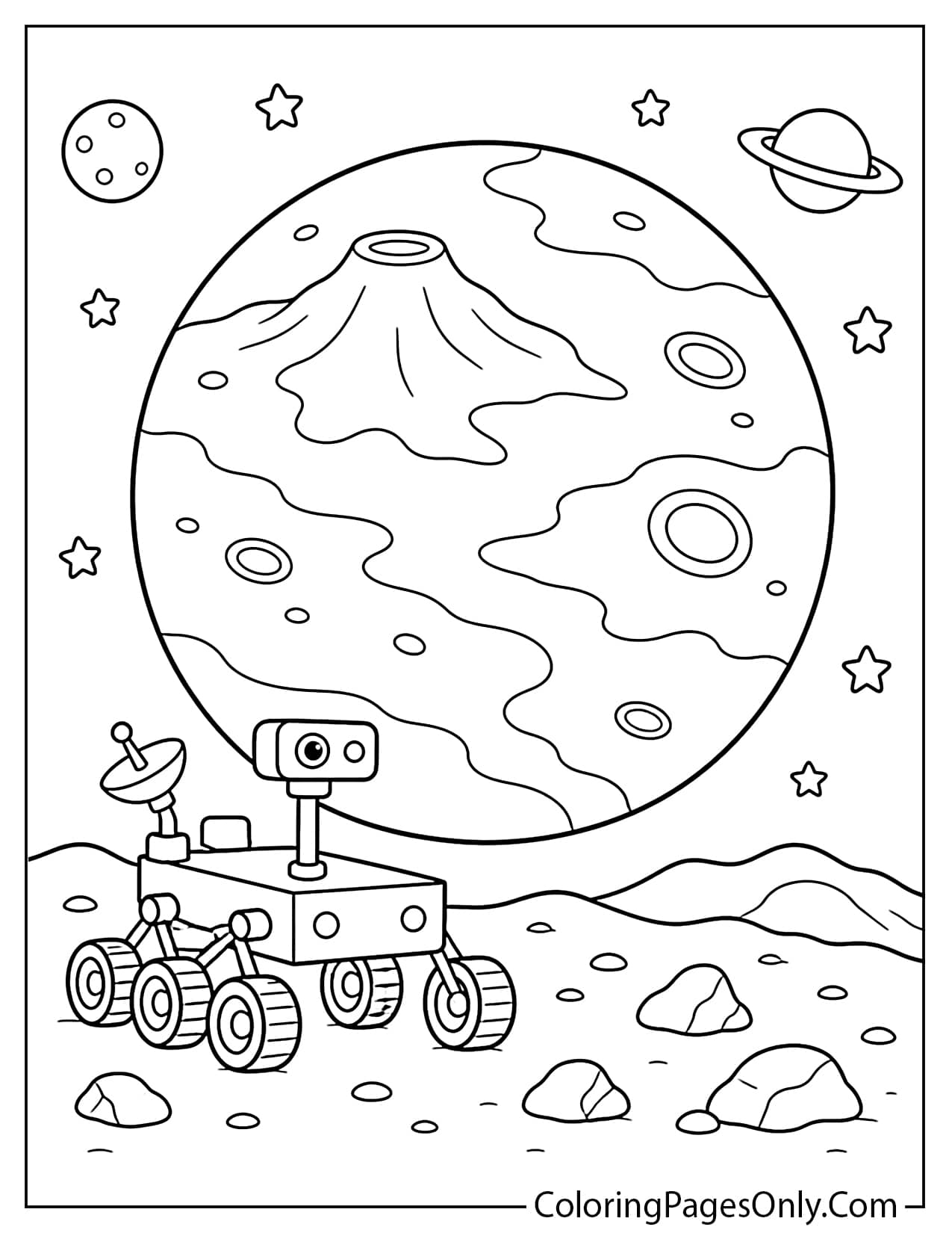 Mars Planet Coloring Page For Kids from Planet