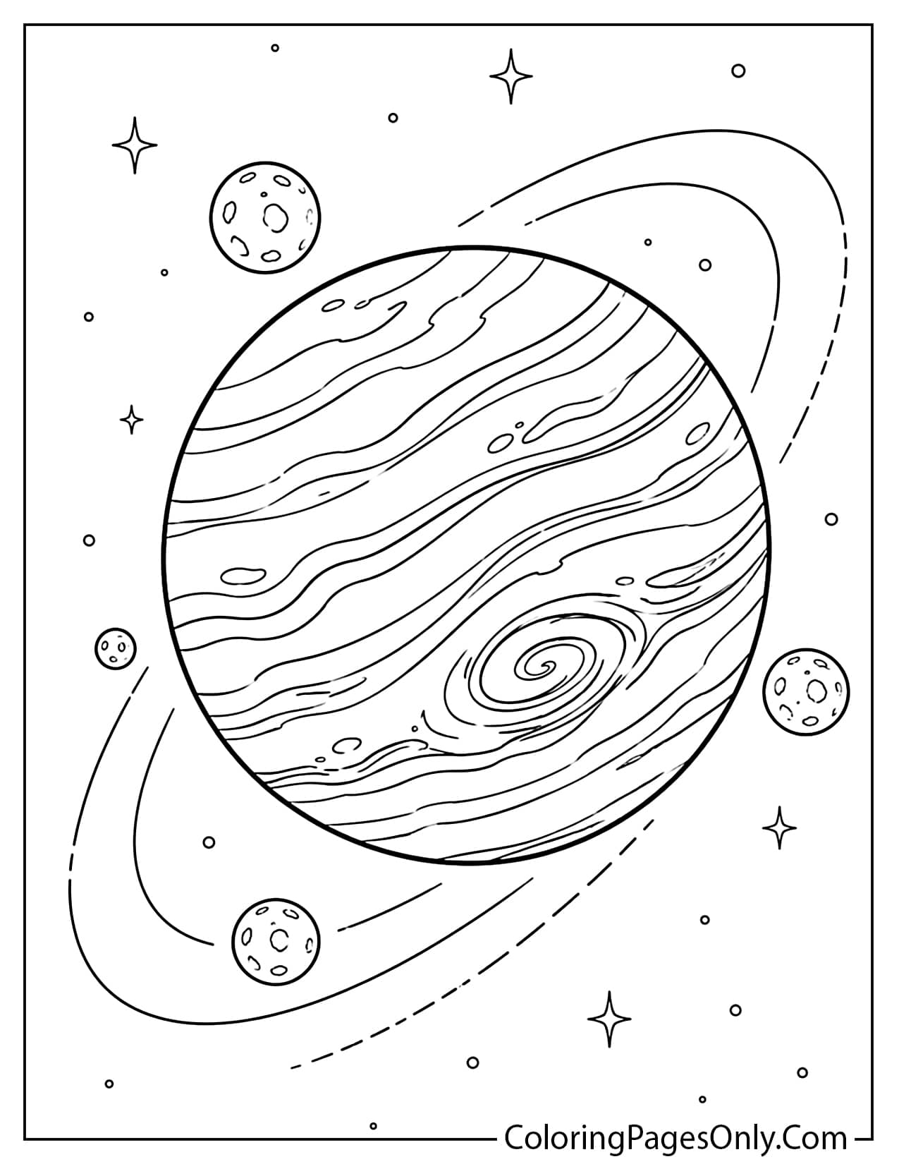Neptune Planet Coloring Page For Kids from Planet