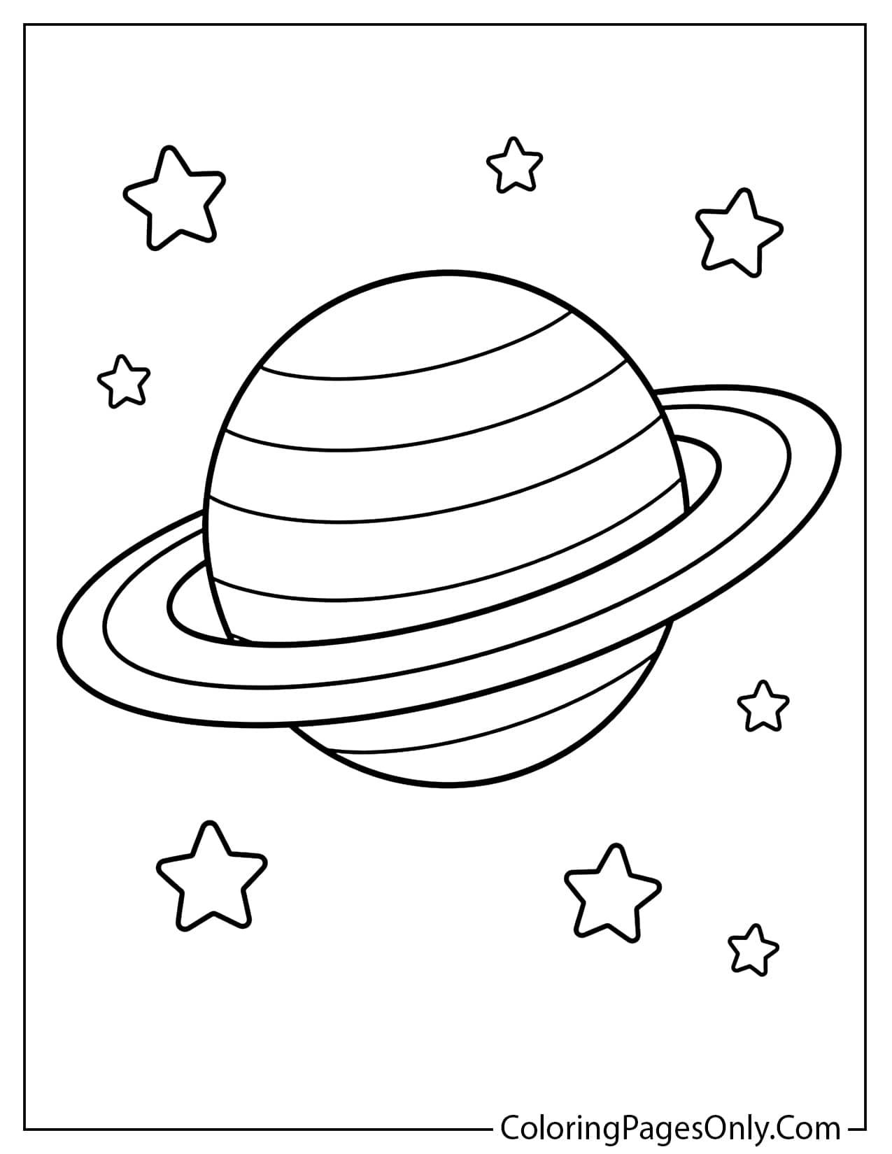 Saturn Planet Coloring Page For Kids from Planet