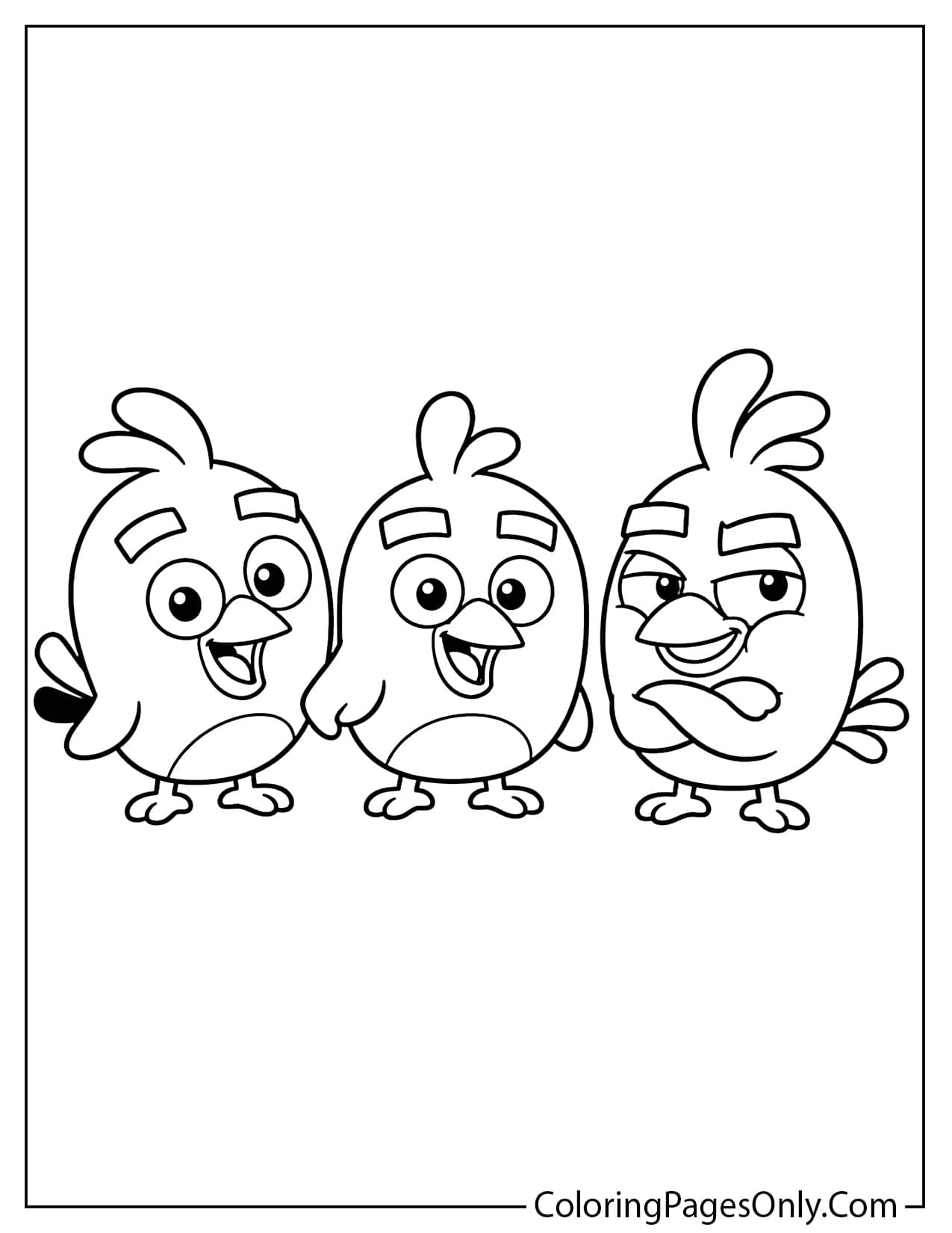 The Blues Jay Jake and Jim Angry Birds trio coloring page from Angry Birds
