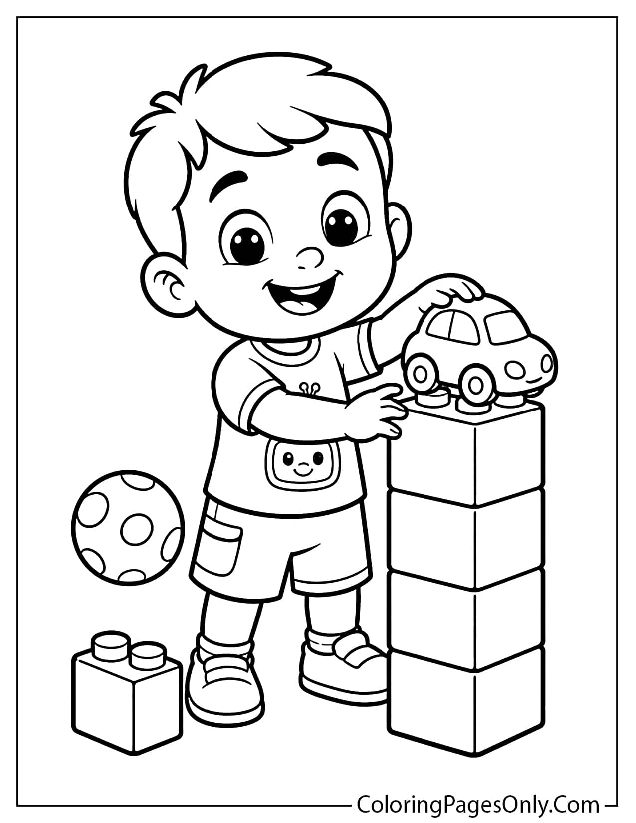 JJ YoYo and TomTom Cocomelon coloring page featuring the three siblings from Cocomelon