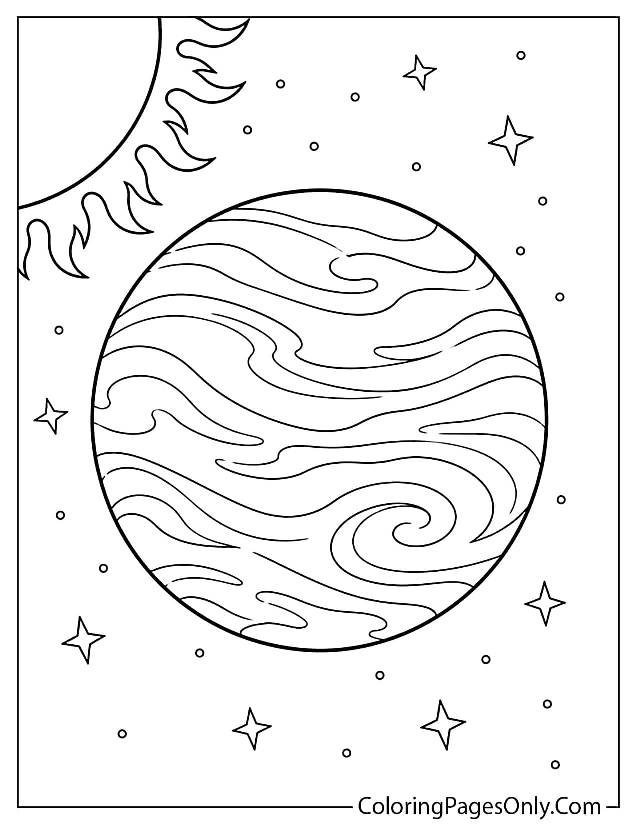 Venus Planet Coloring Page For Kids from Planet