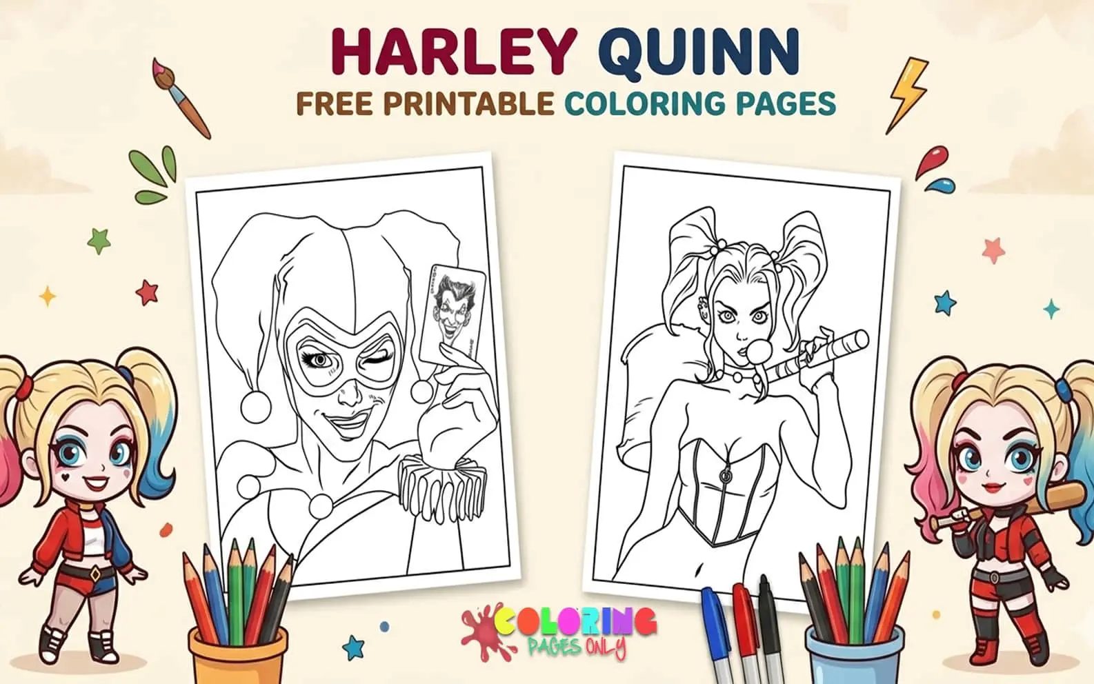 Harley Quinn Coloring Pages