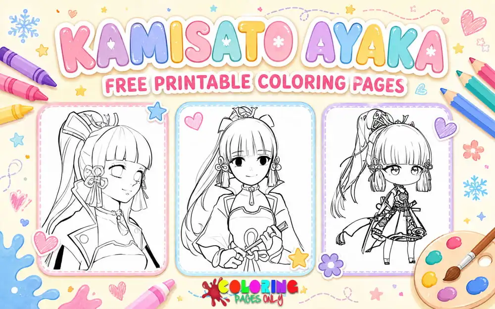 Kamisato Ayaka Coloring Pages
