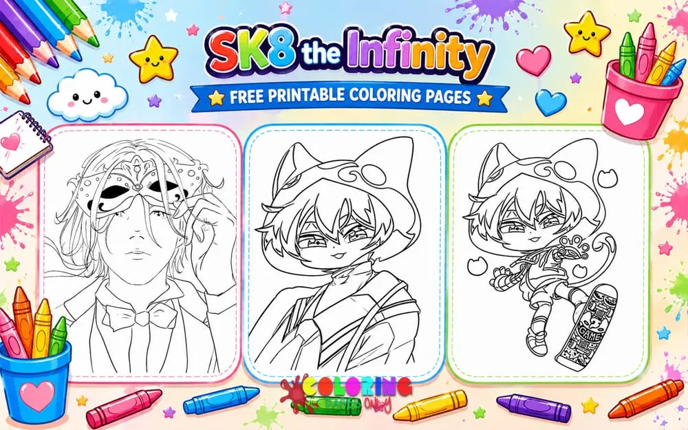 SK8 the Infinity Coloring Pages