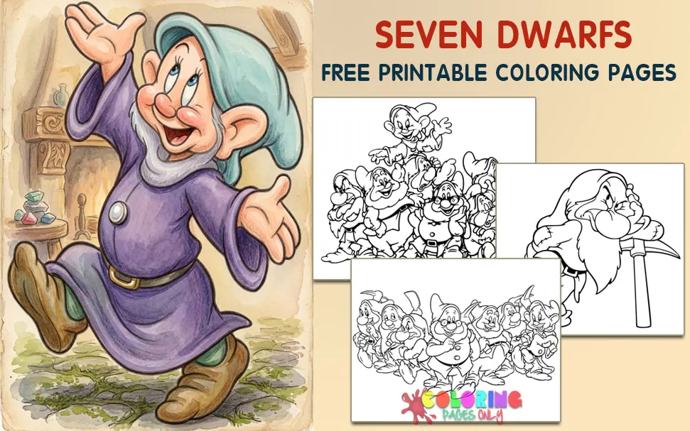 Seven Dwarfs Coloring Pages