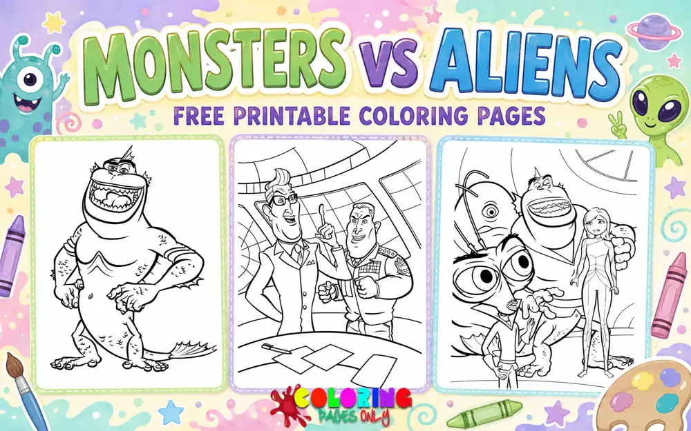 Monsters vs Aliens Coloring Pages
