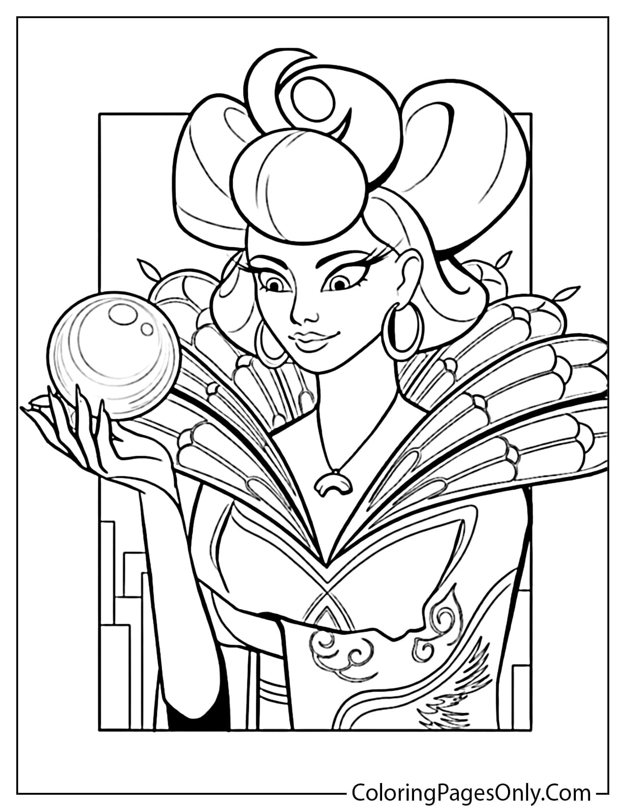 Chang e Holding Glowing Orb in Over the Moon Coloring Pages from Over The Moon