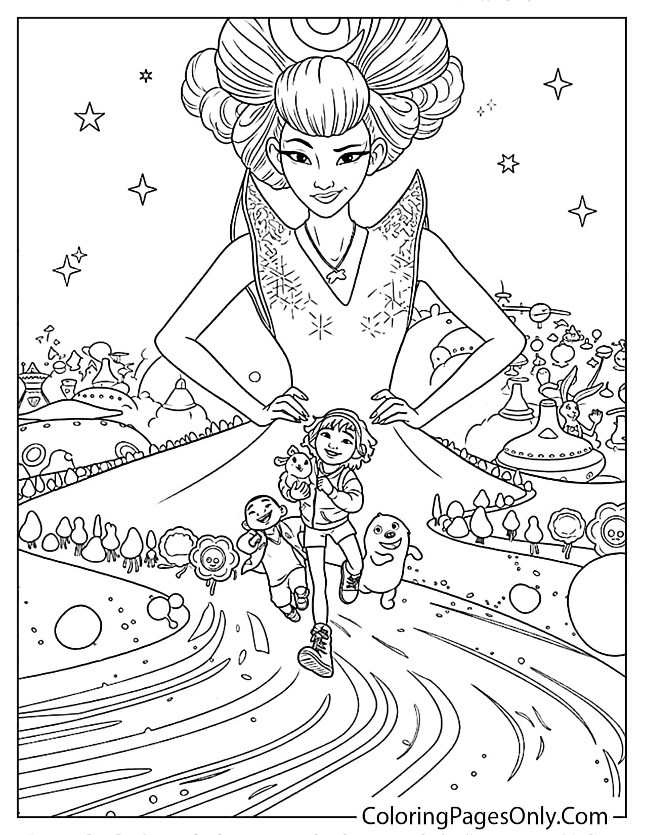 Characters in Over the Moon Coloring Pages from Over The Moon