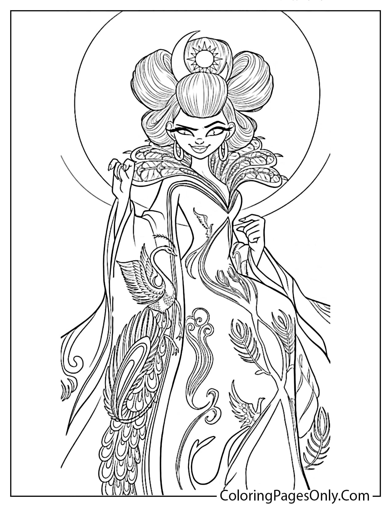 Goddess Chang e in Over the Moon Coloring Pages from Over The Moon