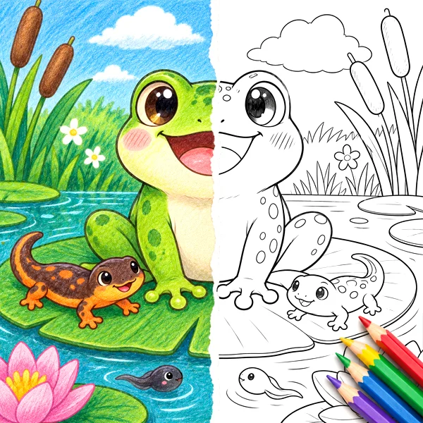 Amphibian coloring pages