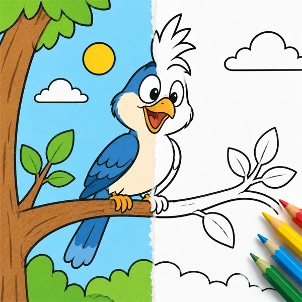 Birds coloring pages