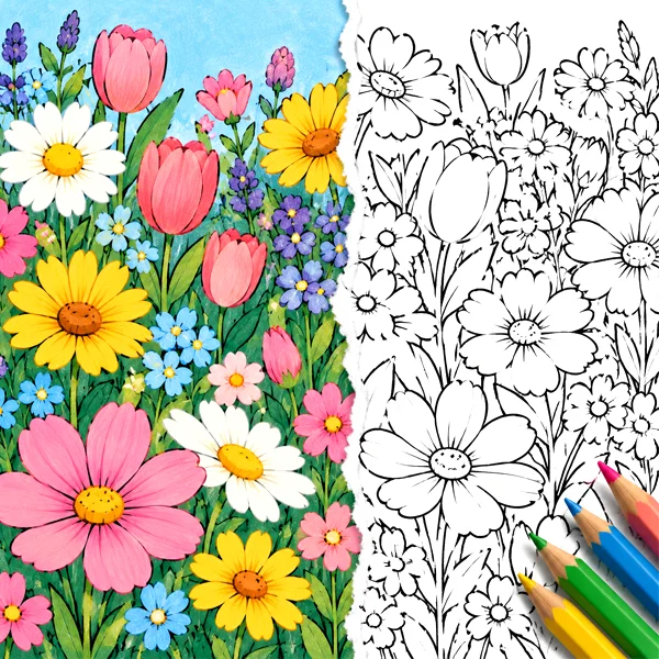 Flower coloring pages