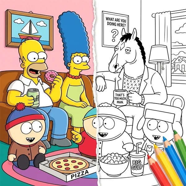 Mature Animation Coloring Pages