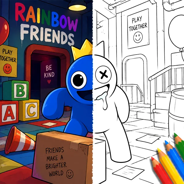 Rainbow Friends coloring pages