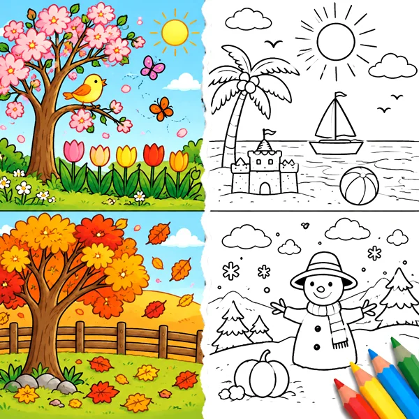 Seasons Coloring Pages