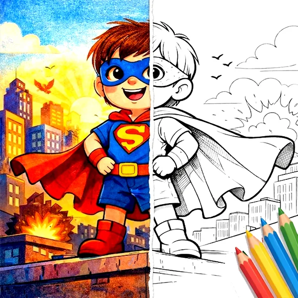 Superhero coloring pages