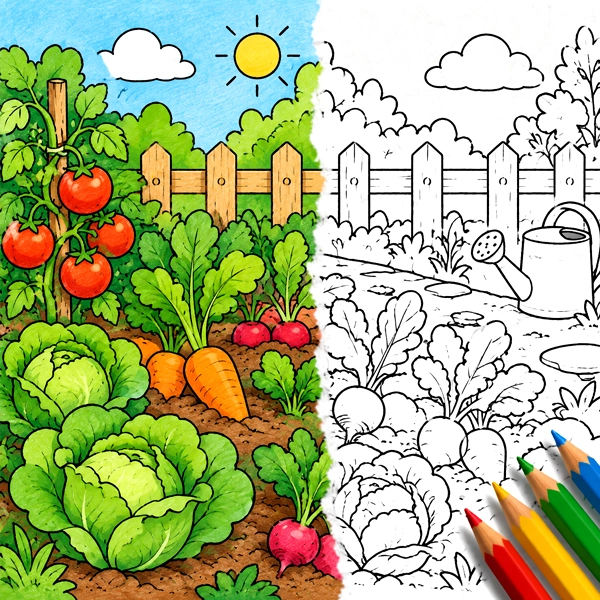 Vegetable coloring pages